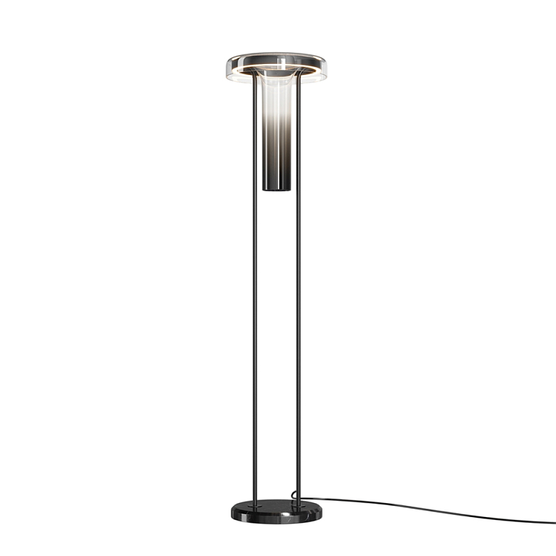 Напольный торшер светодионый Ikebana Black 3000К 24Вт Черный Дымчатый (Smoke) в Екатеринбурге | Loft Concept 