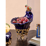 Чаша темно-синего цвета из фарфора с разноцветной птичкой Eden Garden porcelain and bronze варинант исполнения - 6 | Loft Concept в Екатеринбурге