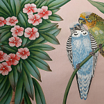 Обои ручная роспись Amazonia Florence Pink dyed silk варинант исполнения - 6 | Loft Concept в Екатеринбурге