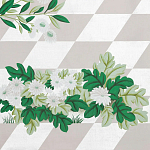 Обои ручная роспись Tiled Meadow Original colourway on Lilac Hint slub silk варинант исполнения - 1 | Loft Concept в Екатеринбурге