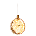 Подвесной светильник с плафоном из рельефного стекла Peony Glass Bronze  варинант исполнения - 1 | Loft Concept в Екатеринбурге