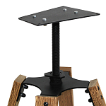 Барный стул со спинкой и металлической подставкой на 4-х деревянных ножках Бежевый Велюр Vendramin Chair варинант исполнения - 7 | Loft Concept в Екатеринбурге