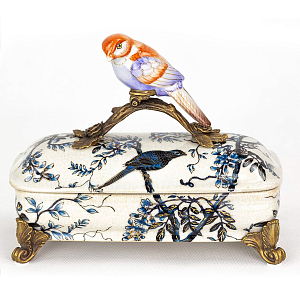 Шкатулка Box Blue Ornament with Bird