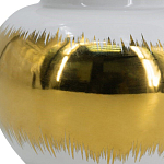 Ваза белая с крышкой и золотистыми фрагментами 24 см Chinoiserie Ceramics варинант исполнения - 3 | Loft Concept в Екатеринбурге