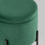 Зеленый пуф на черных ножках SANJAY варинант исполнения - 4 | Loft Concept в Екатеринбурге