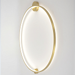 Бра светодиодное круглой формы с рамкой цвета латунь Ring Horizontal варинант исполнения - 3 | Loft Concept в Екатеринбурге