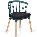 Пластиковый стул на ножках из массива бука Ferret Spiral Green варинант исполнения - 7 | Loft Concept в Екатеринбурге