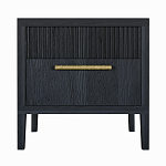 Прикроватная Тумбочка Primo с двумя ящиками Черный дуб варинант исполнения - 1 | Loft Concept в Екатеринбурге