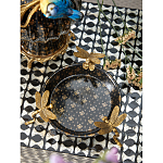 Блюдо черного цвета из фрафора на бронзовых ножках в виде стрекоз Eden Garden варинант исполнения - 4 | Loft Concept в Екатеринбурге