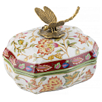 Фарфоровая шкатулка с бронзовой стрекозой Eden Garden варинант исполнения - 1 | Loft Concept в Екатеринбурге