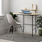 Стол письменный овальной формы с полкой LOUB WORKING TABLE BLACK OAK варинант исполнения - 3 | Loft Concept в Екатеринбурге