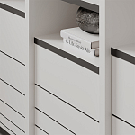 Стеллаж прямой ассиметричный с полками и 4-мя дверцами ARYA BOOKCASE WHITE варинант исполнения - 6 | Loft Concept в Екатеринбурге