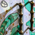 Премиальный Шкаф Defoliation двухстворчатый роспись зеленые листья  варинант исполнения - 4 | Loft Concept в Екатеринбурге