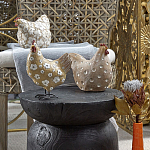 Статуэтка курица с текстурной поверхностью бежевого цвета Rustic Chicken варинант исполнения - 5 | Loft Concept в Екатеринбурге