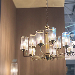 Люстра с 9-ю цилиндрическими стеклянными плафонами Jeanette варинант исполнения - 6 | Loft Concept в Екатеринбурге