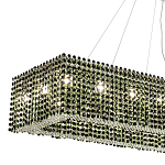 Прямоугольная люстра с хрустальными подвесками Crystal Art Chrome Green Rectangular Chandelier варинант исполнения - 2 | Loft Concept в Екатеринбурге