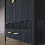 Шкаф платяной Primo с выдвижными ящиками шпон Светлый дуб варинант исполнения - 5 | Loft Concept в Екатеринбурге