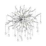 Бра с лучеобразным основанием и подвесками из прозрачного стекла в виде длинных капель Droplet Chandelier варинант исполнения - 7 | Loft Concept в Екатеринбурге