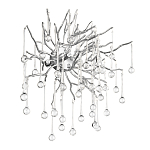 Бра с лучеобразным основанием и подвесками из прозрачного стекла в виде длинных капель Droplet Chandelier варинант исполнения - 9 | Loft Concept в Екатеринбурге