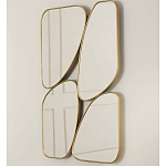Зеркало в ассиметричной раме золотистого цвета Chaotic варинант исполнения - 1 | Loft Concept в Екатеринбурге