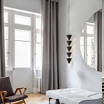 Подвесной светильник светодиодный в виде ряда черных металлических конусов  Herringbone варинант исполнения - 6 | Loft Concept в Екатеринбурге