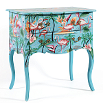 Комод с росписью Розовый фламинго L.XV CHEST OF DRAWERS Flowers with Flamingo варинант исполнения - 1 | Loft Concept в Екатеринбурге