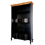 Стеллаж книжный из массива березы черного цвета с состаренным эффектом Vintage варинант исполнения - 1 | Loft Concept в Екатеринбурге