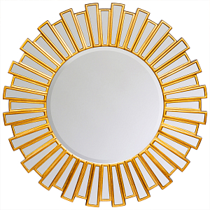 Зеркало круглое с лучами из зеркальных фацетов Golden Facet