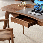 Стол рабочий округлой формы с ящиком  Working Moonnut Table варинант исполнения - 5 | Loft Concept в Екатеринбурге