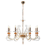 Люстра с 8-ю лампочками и изогнутыми прозрачными элементами из стекла Twisted Glass Candles Chandelier варинант исполнения - 2 | Loft Concept в Екатеринбурге