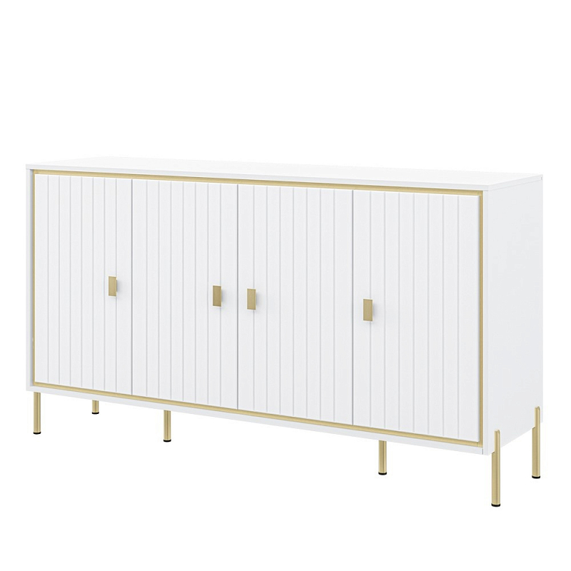 Консоль четырёхдверная с полками Antique Order Белый Золотой в Екатеринбурге | Loft Concept 