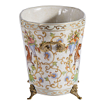 Кашпо с растительным и животным орнаментом на бронзовых ножках Turquoise Blooming Garden варинант исполнения - 3 | Loft Concept в Екатеринбурге