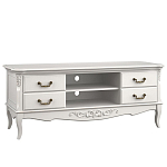 ТВ-тумба белая из массива бука с 4-мя ящиками и 2-мя полками White Provence варинант исполнения - 2 | Loft Concept в Екатеринбурге