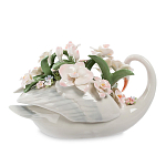 Статуэтка фарфоровая Лебедь с цветами Charming Statuette варинант исполнения - 1 | Loft Concept в Екатеринбурге