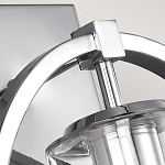 Бра цвета хром с круглой рамой и цилиндрическим прозрачным стеклянным плафоном на прямоугольном основании Feiss варинант исполнения - 2 | Loft Concept в Екатеринбурге