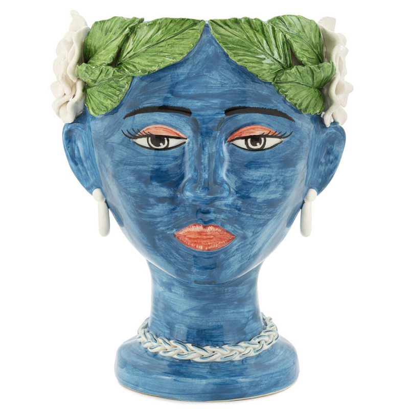 Ваза VASE HEAD SELVA COLOR dark blue Синий Зеленый в Екатеринбурге | Loft Concept 