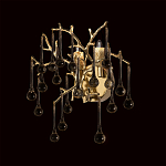 Бра в форме ветвей деревьев золотого цвета с прозрачными подвесками-каплями Droplet Bra варинант исполнения - 2 | Loft Concept в Екатеринбурге