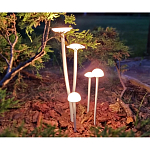 Уличный светильник с пятью матовыми плафонами в форме грибов на высоких изогнутых ножках Mushroom Shape варинант исполнения - 2 | Loft Concept в Екатеринбурге