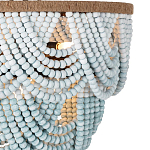 Круглый потолочный светильник с подвесками из круглых деревянных бусин Ombre Wooden Beads Blue Ceiling Lamp варинант исполнения - 1 | Loft Concept в Екатеринбурге