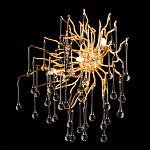 Бра с лучеобразным основанием и подвесками из прозрачного стекла в виде длинных капель Droplet Chandelier варинант исполнения - 6 | Loft Concept в Екатеринбурге