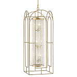 Люстра золотая с внутренним цилиндром из хрустальных бусин Romantic Lantern варинант исполнения - 2 | Loft Concept в Екатеринбурге