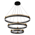 Люстра подвесная с тремя кольцами черного и золотого цвета Ring Horizontal варинант исполнения - 1 | Loft Concept в Екатеринбурге