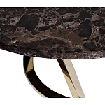 Стол журнальный коричневый на золотом основании Symphony of the Earth варинант исполнения - 1 | Loft Concept в Екатеринбурге