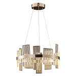 Люстра подвесная круглая с рифлёными прозрачными элементами и золотым основанием Aurea Vista варинант исполнения - 1 | Loft Concept в Екатеринбурге