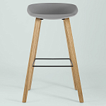 Барный стул на ножках из натурального дерева Boras Grey варинант исполнения - 3 | Loft Concept в Екатеринбурге
