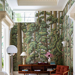 Обои ручная роспись Redwoods Sequoia on Sterling Silver gilded paper варинант исполнения - 1 | Loft Concept в Екатеринбурге