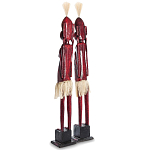 Комплект из 2-х деревянных статуэток Asmat Tall Statuettes Red варинант исполнения - 2 | Loft Concept в Екатеринбурге
