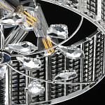 Люстра круглая на цепи цвета хром с прозрачными рельефными хрустальными пластинами Textured Glass Chandelier варинант исполнения - 7 | Loft Concept в Екатеринбурге