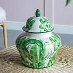 Ваза с зелёными листьями и крышкой Vase Green Leaves варинант исполнения - 6 | Loft Concept в Екатеринбурге