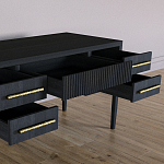 Большой Рабочий стол Primo с 5 выдвижными ящиками Черный дуб варинант исполнения - 7 | Loft Concept в Екатеринбурге